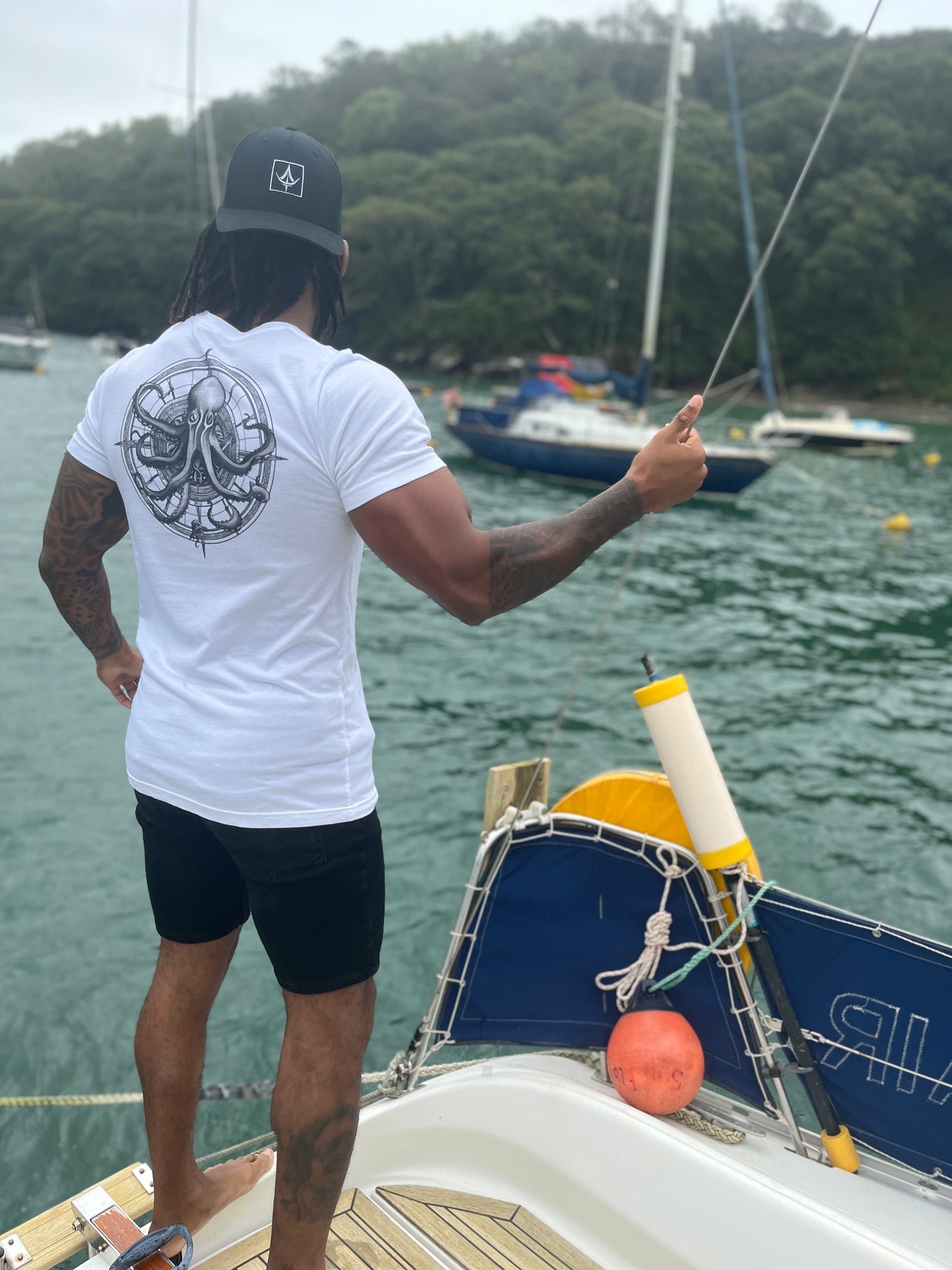 A Medium Deep Mystique T - Shirt on a 6ft 86kg model.