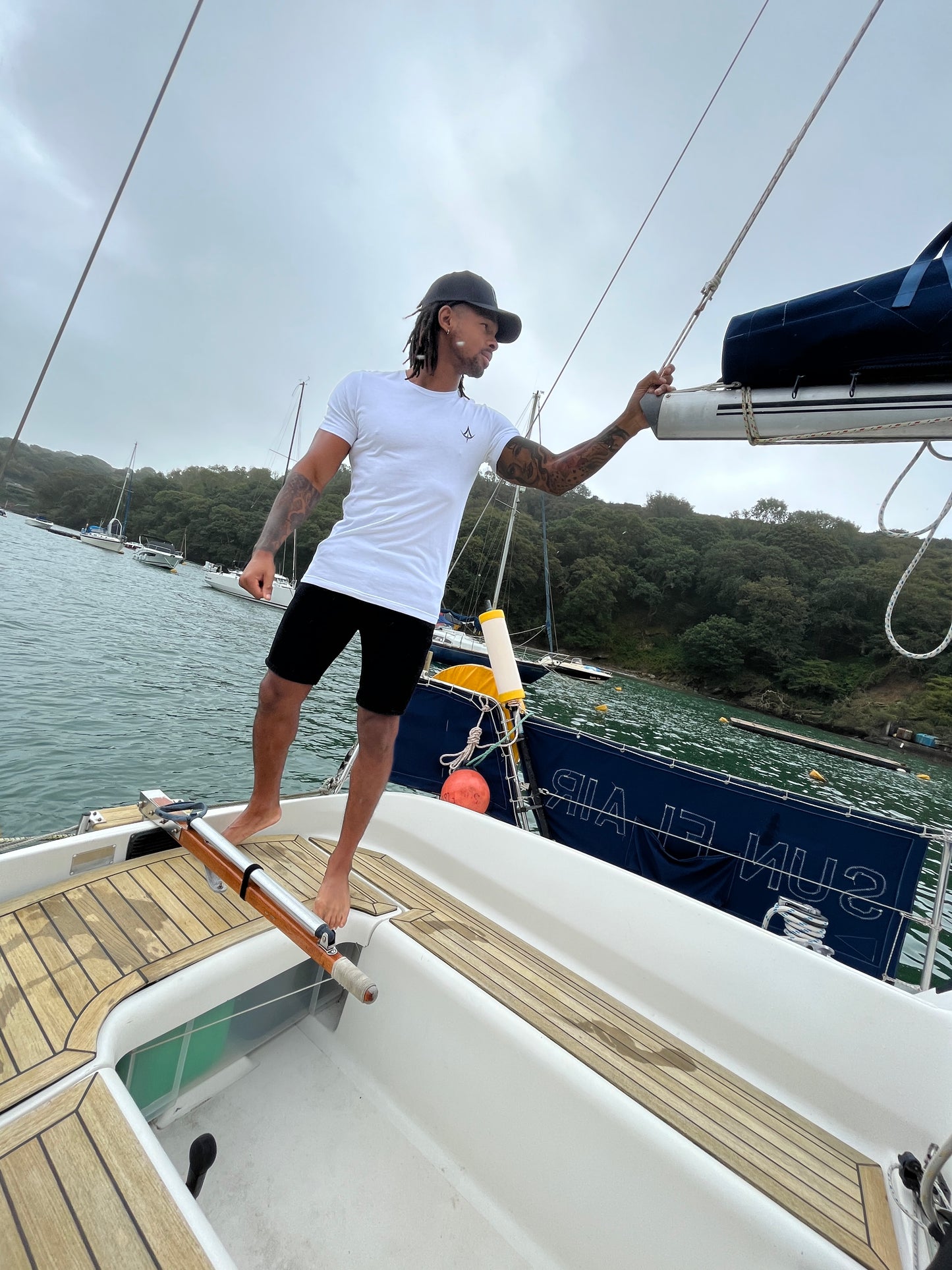 A Medium Deep Mystique T - Shirt on a 6ft 86kg model.